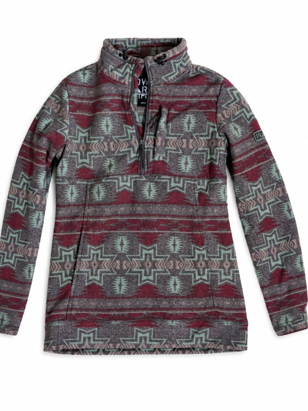 Powder River Outfitters Pullover Half-Zip Sweater Jacket - Multicolor Aztec